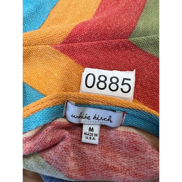 White Birch Women's Vibrant Colorful Stripe Open Back Top Size M - Picture 6 of 6
